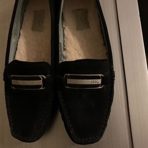 UGG  Black Suede Loafers size 9